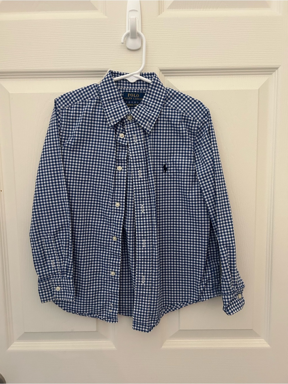 Polo by Ralph Lauren Navy and White Gingham Button-Down Shirt - Kids